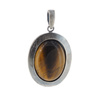 Zawieszka z owalnym Tygrysim Okiem w srebrze oksydowanym.