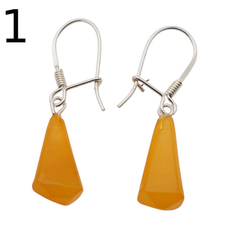 Kolczyki - mleczny Bursztyn stożki i srebro