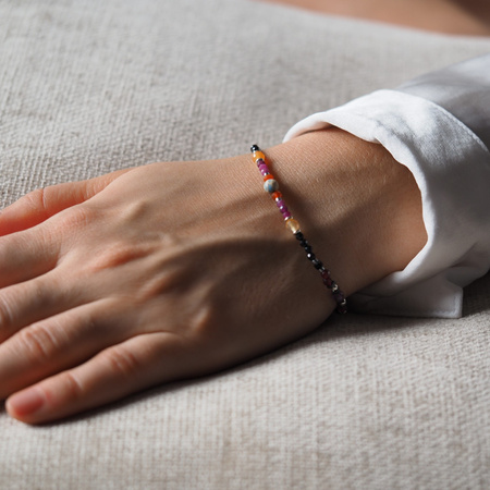 Bransoletka znak zodiaku baran - mix kamieni i srebro