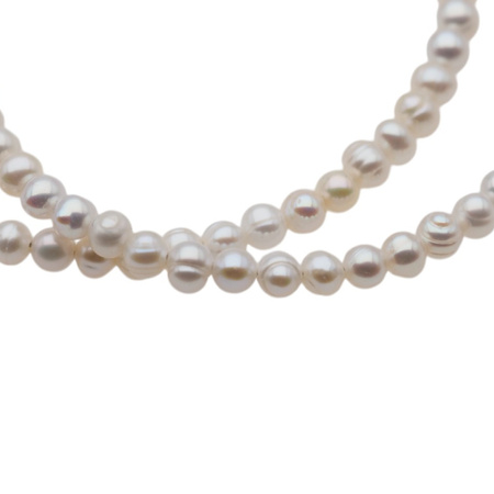 Bransoletka - Perły białe i srebro złocone