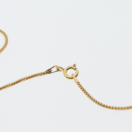 Naszyjnik srebrny, złocony - barokowa Perła biała na łańcuszku 60 cm