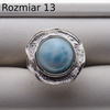 Pierścionek regulowany - okrągły Larimar w srebrze młotkowanym
