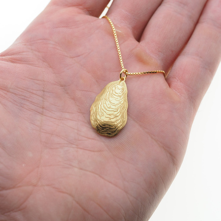 Naszyjnik z muszlą na łańcuszku - srebro złocone