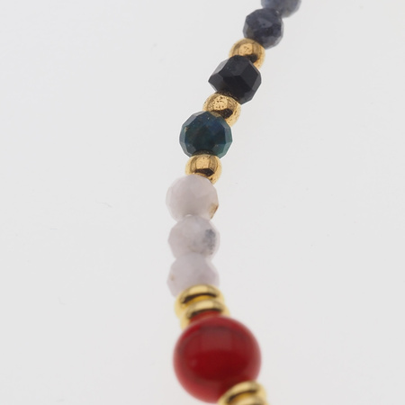 Bransoletka znak zodiaku waga - mix kamieni i srebro złocone