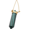 Naszyjnik - Malachit sopel w okuciu na łańcuszku złoconym