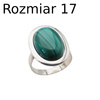 Pierścionek regulowany z owalnym Malachitem w srebrze.