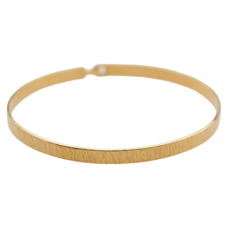 Bransoletka sztywna - młotkowane srebro złocone