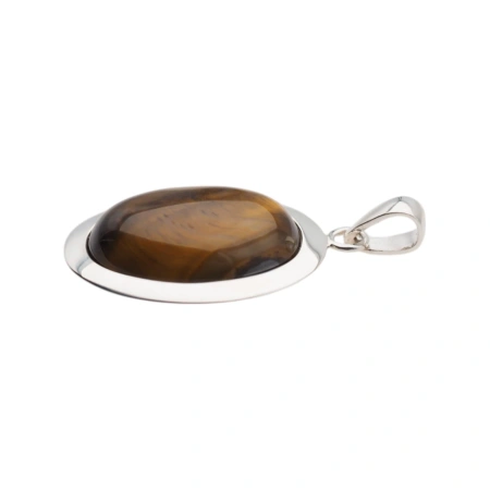 Zawieszka z owalnym Tygrysim Okiem w srebrze