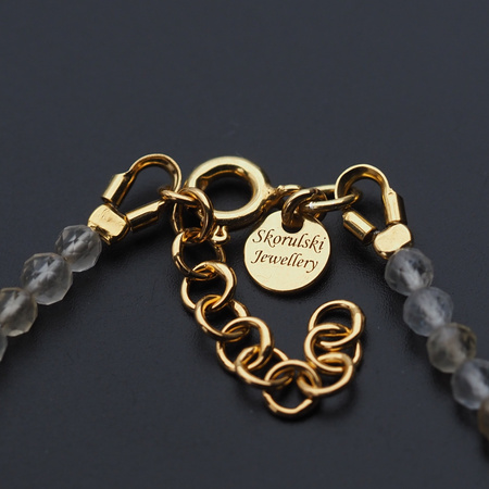 Bransoletka obfitości i miłości - Cytryn, Turmalin czarny, Kwarc Różowy i srebro złocone