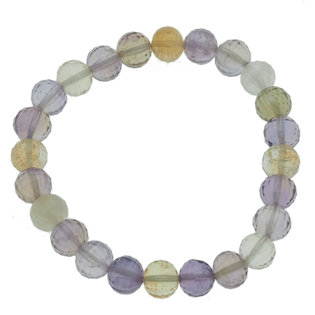 Bransoletka 17,5 cm na gumce - cięty Ametryn kulki 7mm