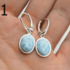 Kolczyki - Larimar owal i srebro