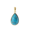Zawieszka - Turkus łza 21,5x14mm w srebrze złoconym