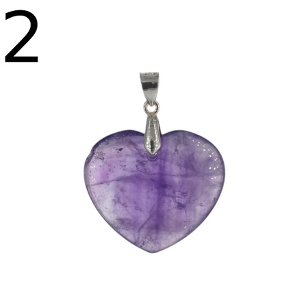 Zawieszka - Ametyst serce w srebrze