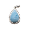 Zawieszka - larimar łza 23x15 mm w srebrze