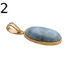 Zawieszka - larimar owalny w srebrze złoconym