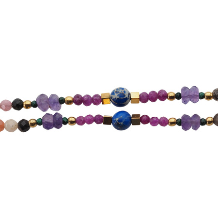 Bransoletka znak zodiaku skorpion - mix kamieni i srebro złocone