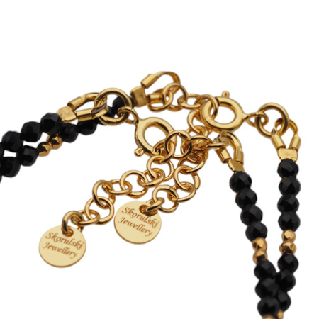 Bransoletka mix - Malachit, Muszla, Turmalin czarny, Hematyt i srebro złocone