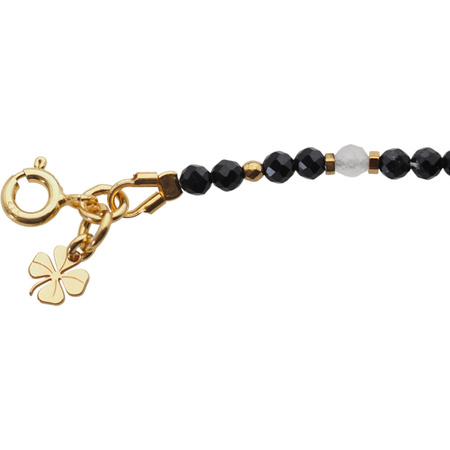 Bransoletka znak zodiaku bliźnięta - mix kamieni i srebro złocone