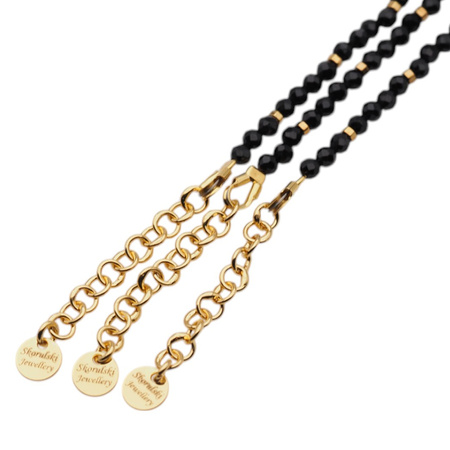 Bransoletka regulowana - Turmalin, Koral, Howlit, gwiazdki i srebro złocone (świąteczne)