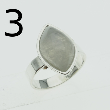 Pierścionek regulowany - Kamień Księżycowy i srebro (różne kamienie do wyboru)