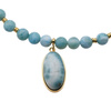 Naszyjnik z zawieszką - Larimar i srebro złocone