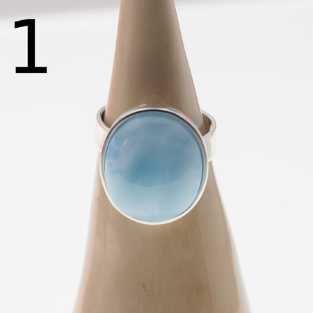 Pierścionek regulowany - owalny Larimar w srebrze