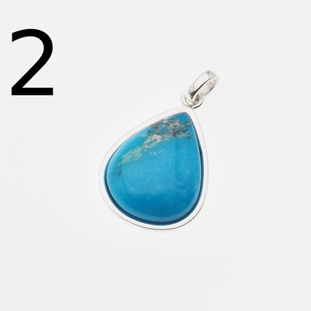 Zawieszka - Turkus łza w srebrze