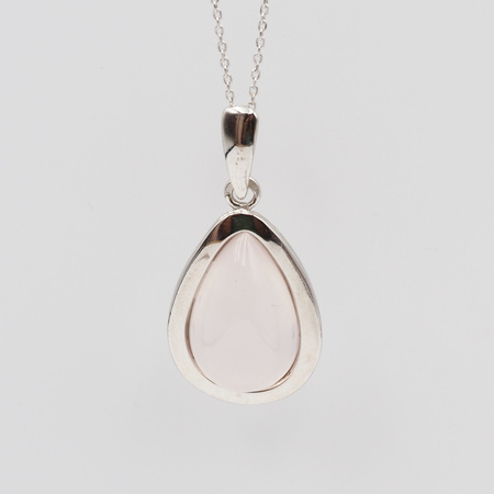 Zawieszka z Kwarcem Różowym w srebrze rodowanym