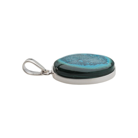 Zawieszka - Malachit z Turkusem owal w srebrze