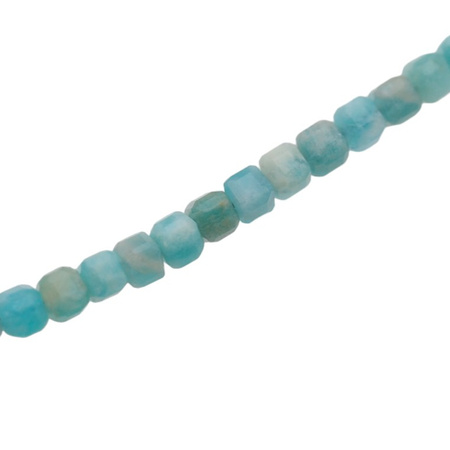 Bransoletka regulowana - Amazonit kostki, gwiazdka i srebro złocone