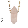 Naszyjnik - Kwarc Różowy sopel na łańcuszku srebrnym złoconym