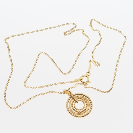 Naszyjnik z wisiorkiem w kształcie kółka - srebro złocone