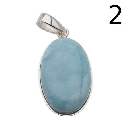 Zawieszka - larimar owalny w srebrze