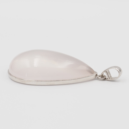 Zawieszka z Kwarcem Różowym w srebrze rodowanym