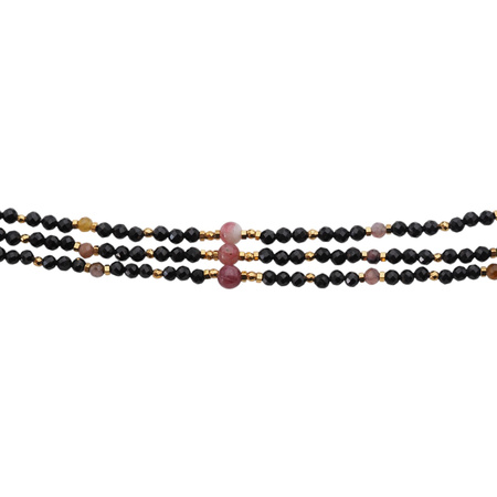 Bransoletka znak zodiaku panna - mix kamieni i srebro złocone