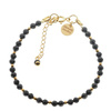 Bransoletka regulowana - Spinel fasetowane kulki, Hematyt i srebro złocone