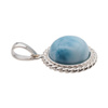 Zawieszka - larimar okrągły 16mm w srebrze