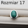 Pierścionek regulowany z owalnym Malachitem w srebrze.