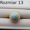 Pierścionek regulowany - okrągły Larimar w srebrze złoconym