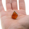 Pierścionek regulowany - Koniakowy Bursztyn w srebrze
