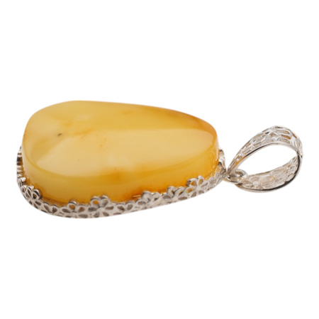Zawieszka - Bursztyn mleczny w srebrze 