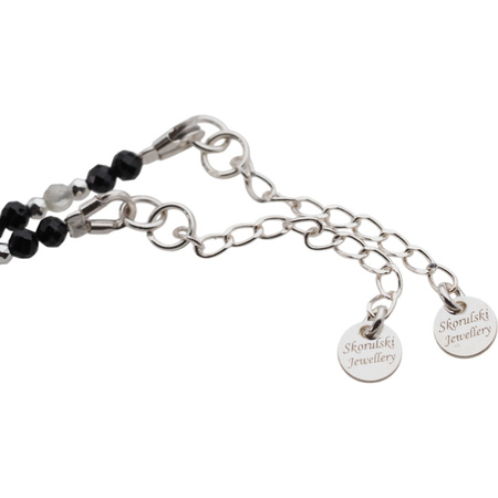 Naszyjnik mix - Turmalin, cytryn, kwarc różowy i srebro