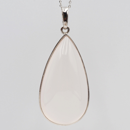 Zawieszka z Kwarcem Różowym w srebrze rodowanym