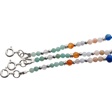 Bransoletka znak zodiaku rak - mix kamieni i srebro