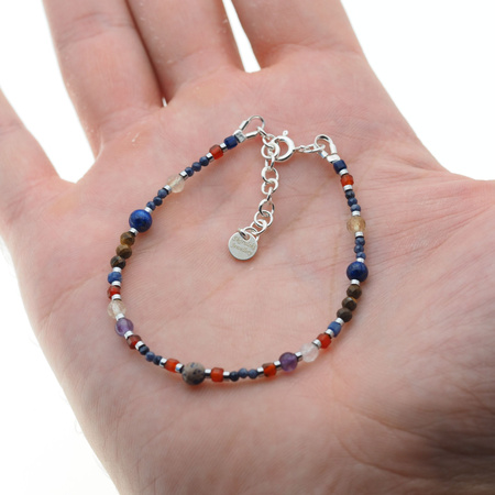 Bransoletka znak zodiaku panna - mix kamieni i srebro