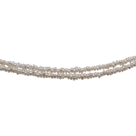 Naszyjnik - Białe Perły hodowane i srebro złocone