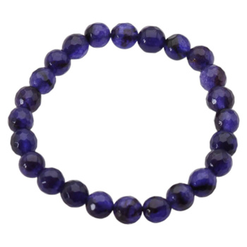 Bransoletka 19 cm - Jadeit fioletowy kulki cięte