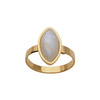 Pierścionek regulowany - Kamień Księżycowy markiza i srebro złocone