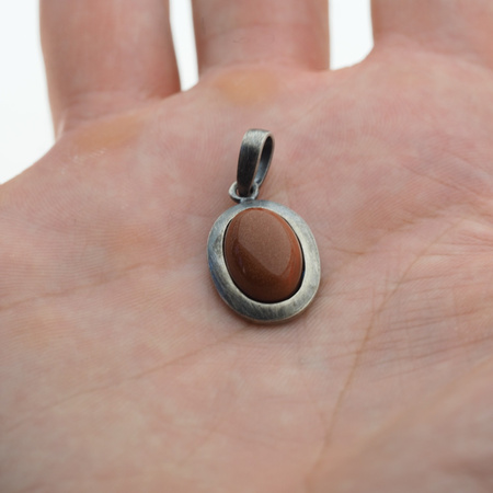 Zawieszka - owalny Piasek Pustyni w srebrze oksydowanym