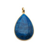Zawieszka - Apatyt łza 28x19 mm w srebrze złoconym